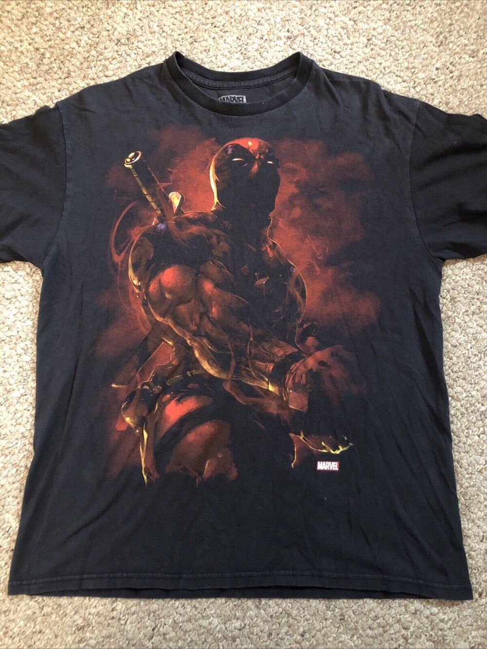 Deadpool Marvel T Shirt Short Sleeve Adult Sm/Med Black